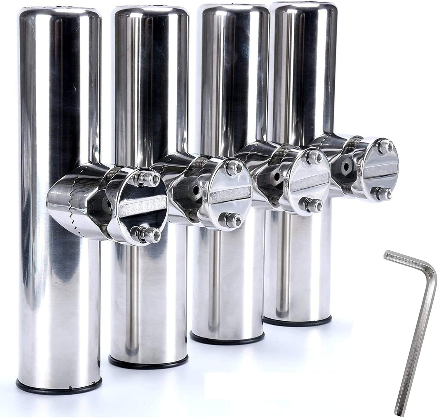 Fishing Rod Holder - ที่ยึดคันเบ็ดสแตนเลสแบบปรับได้สำหรับเรือคายัค 4 ชิ้น