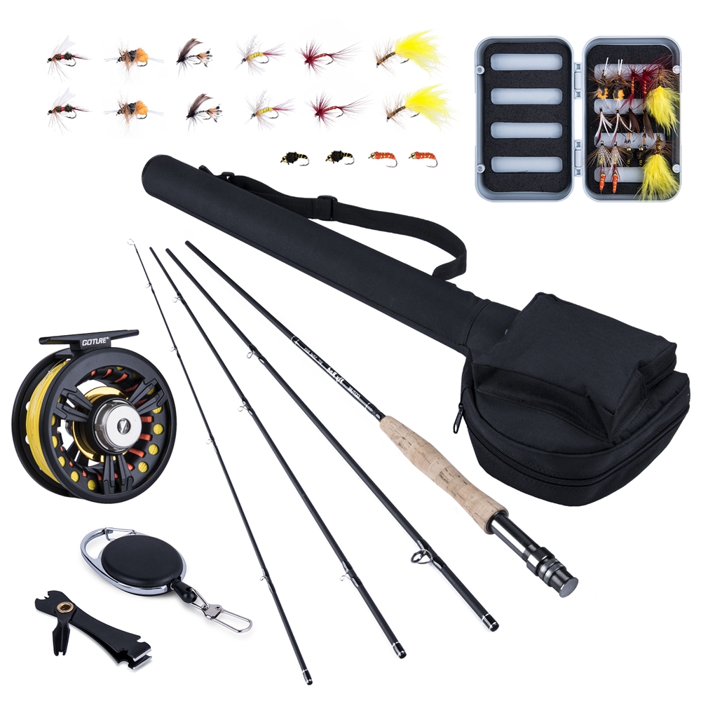 Fishing Rod Fly - ชุดคันเบ็ดตกปลาแบบฟลาย Goture ขนาด 5/6 7/8 พร้อมรอกฟลาย