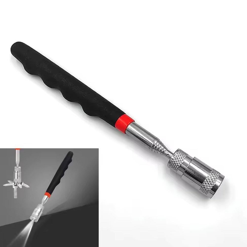 Fishing Rod Telescopic - ปากกาแม่เหล็กแบบยืดหดได้พร้อมไฟ LED แท่งแม่เหล็กแบบพกพาขนาดเล็กสำหรับเก็บสกรู น็อต โบลต์ และชิ้นส่วนโลหะ