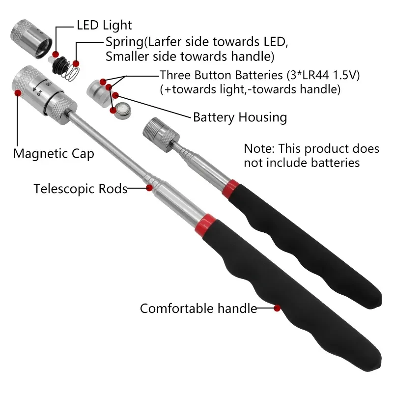 Fishing Rod Telescopic - Telescopic Magnetic ปากกา LED Light ขยายรถกระบะ