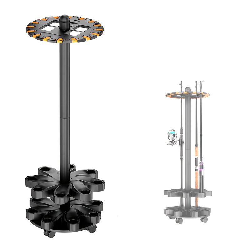 Fishing Rod Rack - ที่วางคันเบ็ดสำหรับโรงรถ หมุนได้ 360 องศา ชั้นวางคันเบ็ดแบบตั้งพื้น จุได้ถึง