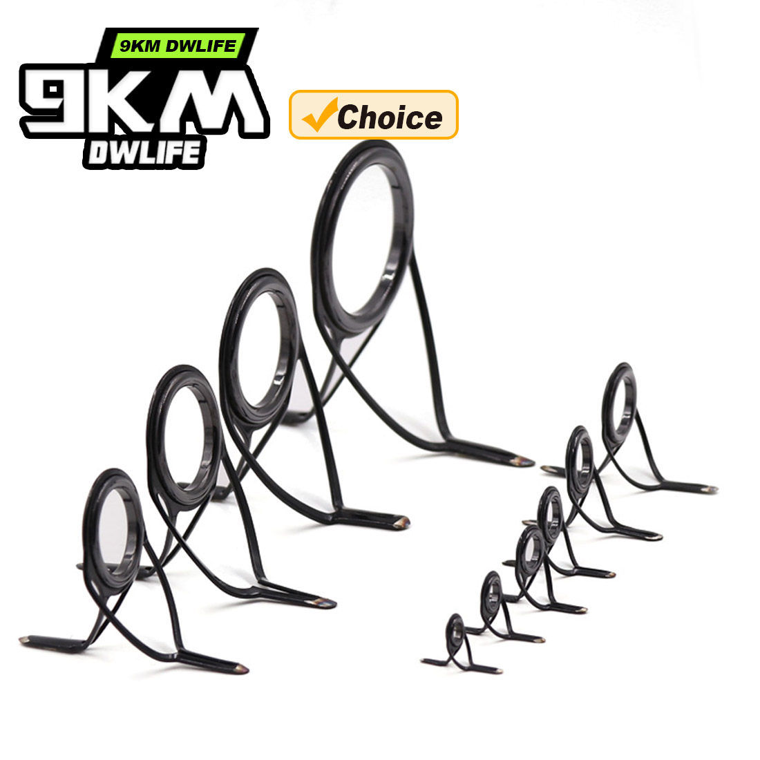 Fishing Rod Spinning - ชุดอุปกรณ์นำสายเบ็ดแบบโค้ง 9KM OB จำนวน 10 ชิ้น