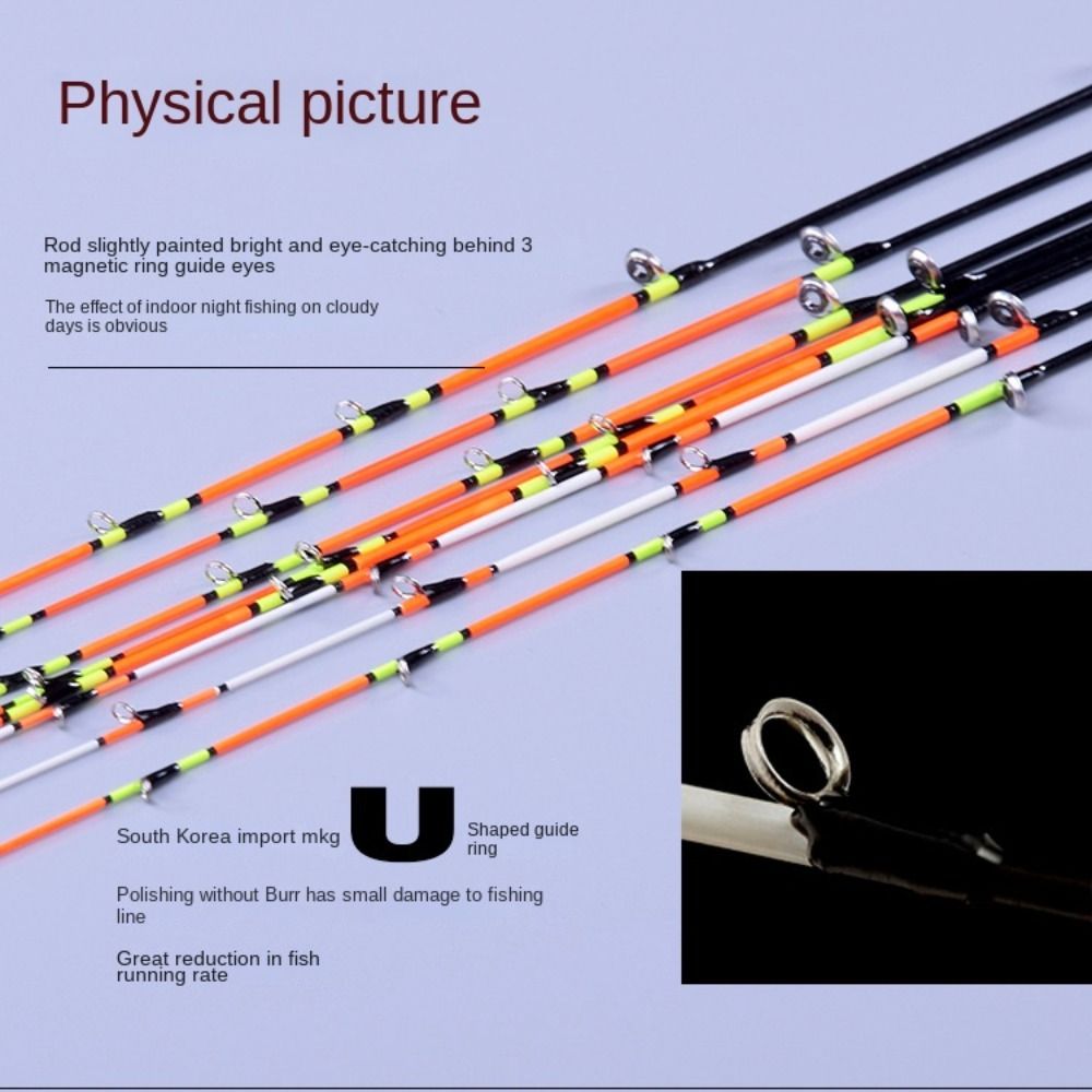 Fishing Rod Carbon Fiber - ไฟเบอร์กลาส/คาร์บอนครึ่งไทเทเนียมตกปลา Rod TIP ครึ่ง/ไทเทเนียมอัลลอยด์ฤดูหนาวคาร์บอนไฟเบอร์แบบพกพาแบบพับเก็บได้