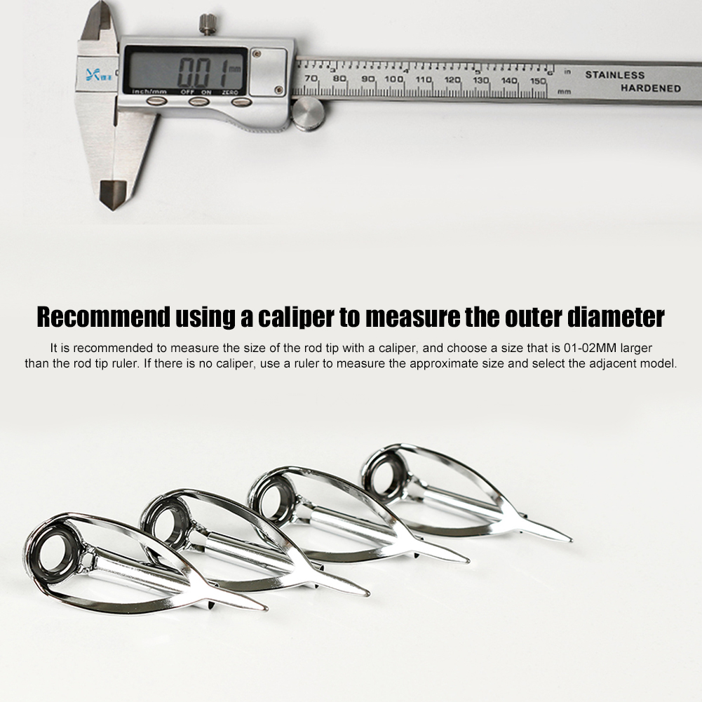Fishing Rod Guide Replacement - 10/40 ชิ้น วงแหวนนำสายเบ็ดตกปลา วงแหวนสแตนเลส หัวคันเบ็ด อะไหล่ทดแทน