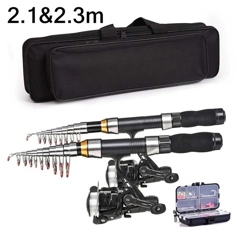 Fishing Rod Spinning - ชุดคันเบ็ดตกปลา BRAVMAK 2.1/2.3 เมตร แบบยืดหดได้ พร้อมรอก