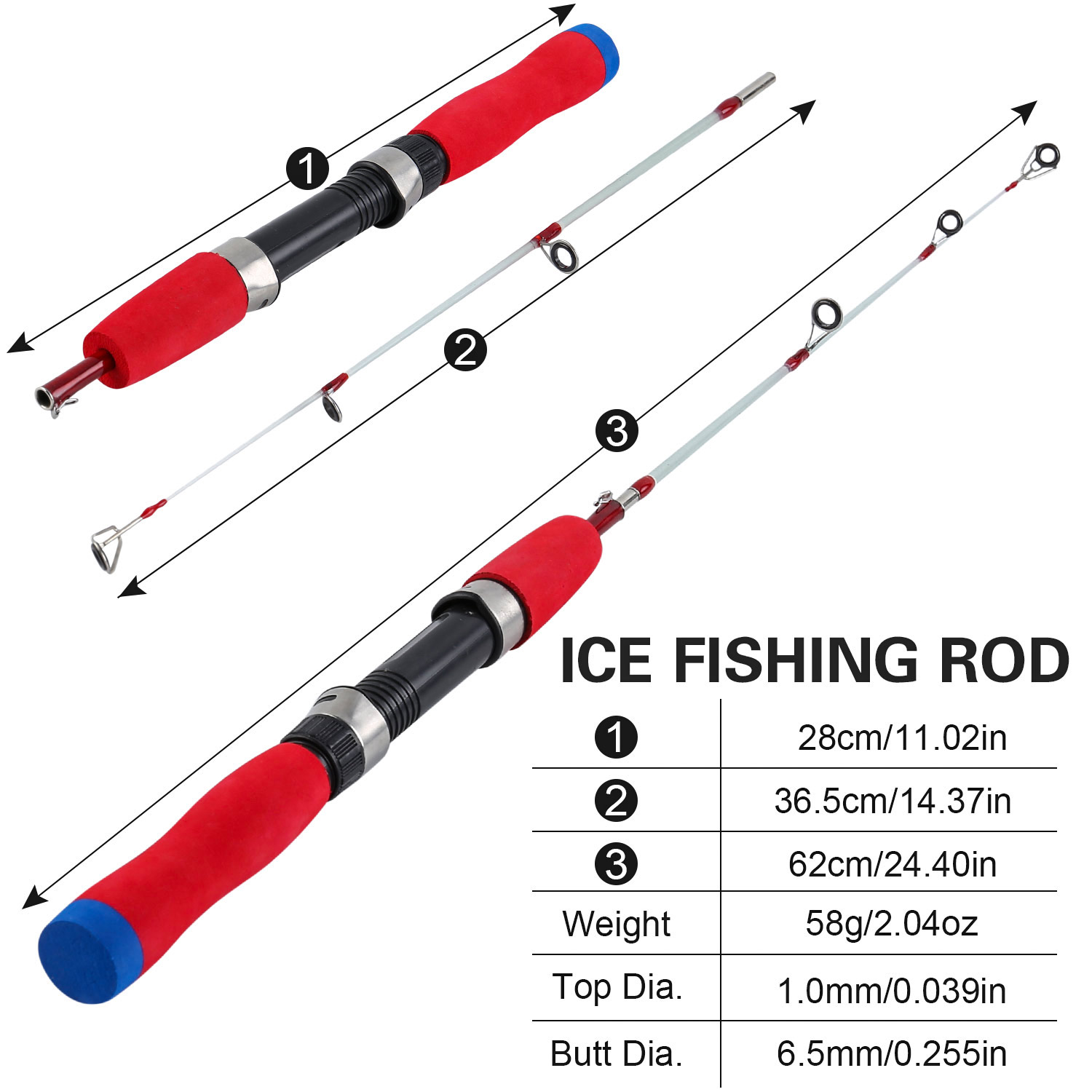 คันเบ็ดตกปลาน้ำแข็งซูเกย์ลาง 6 - Fishing Rod Ice บทวิจารณ์และราคา