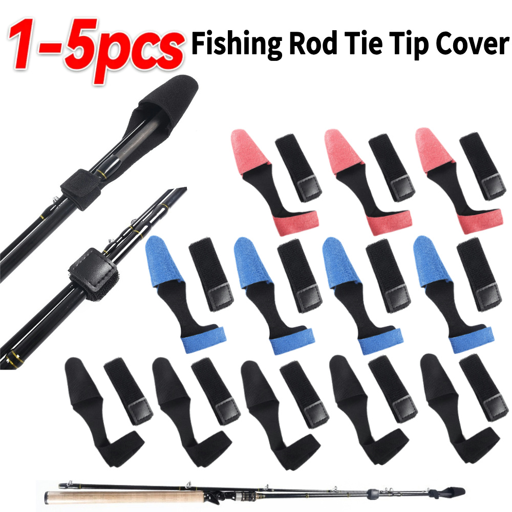 1-5PCS ตกปลา Rod Tie TIP COVER - Fishing Rod Case บทวิจารณ์และราคา
